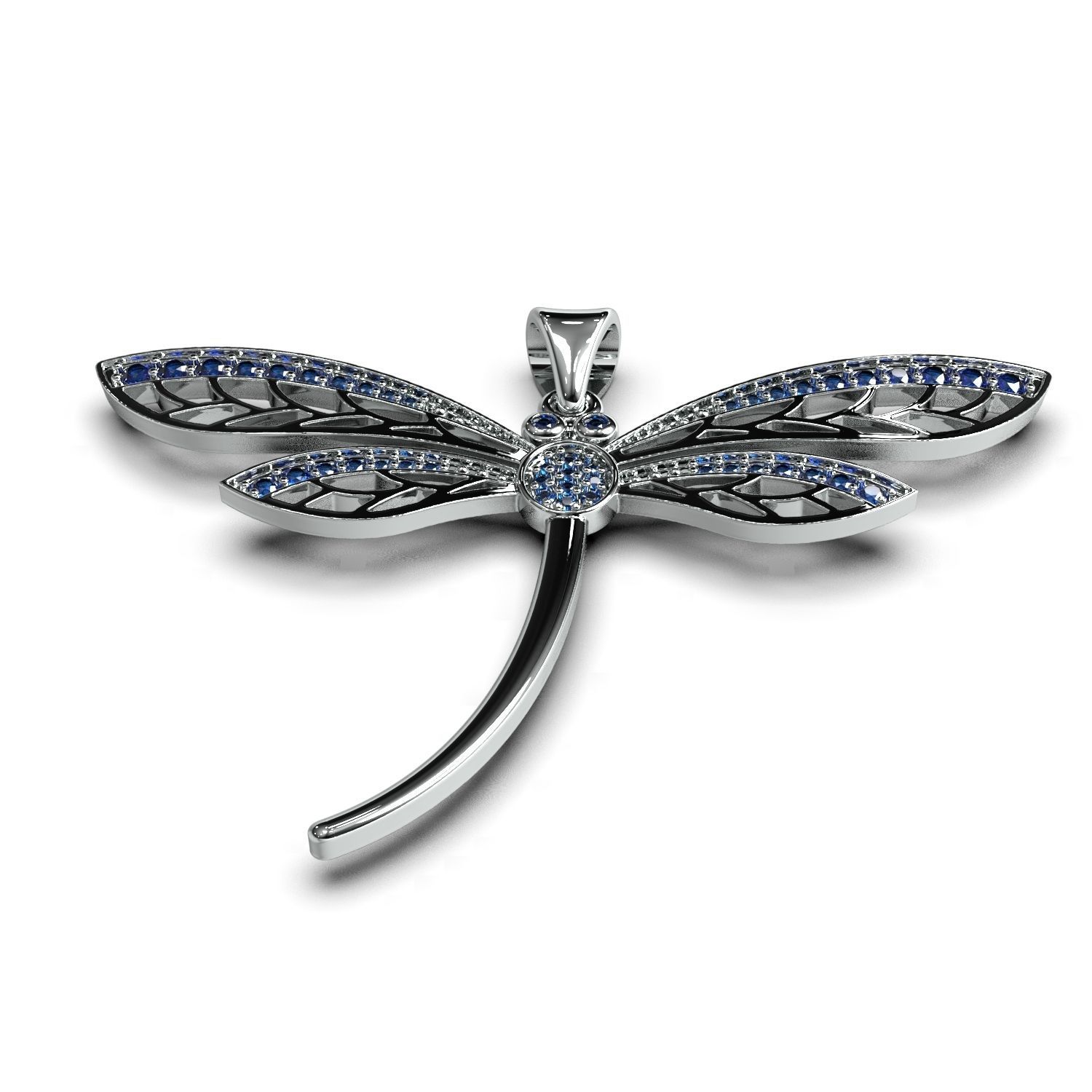 Dragonfly pendant 3D print model_7