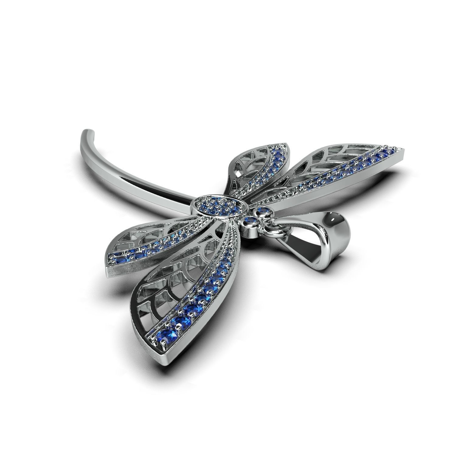 Dragonfly pendant 3D print model_4