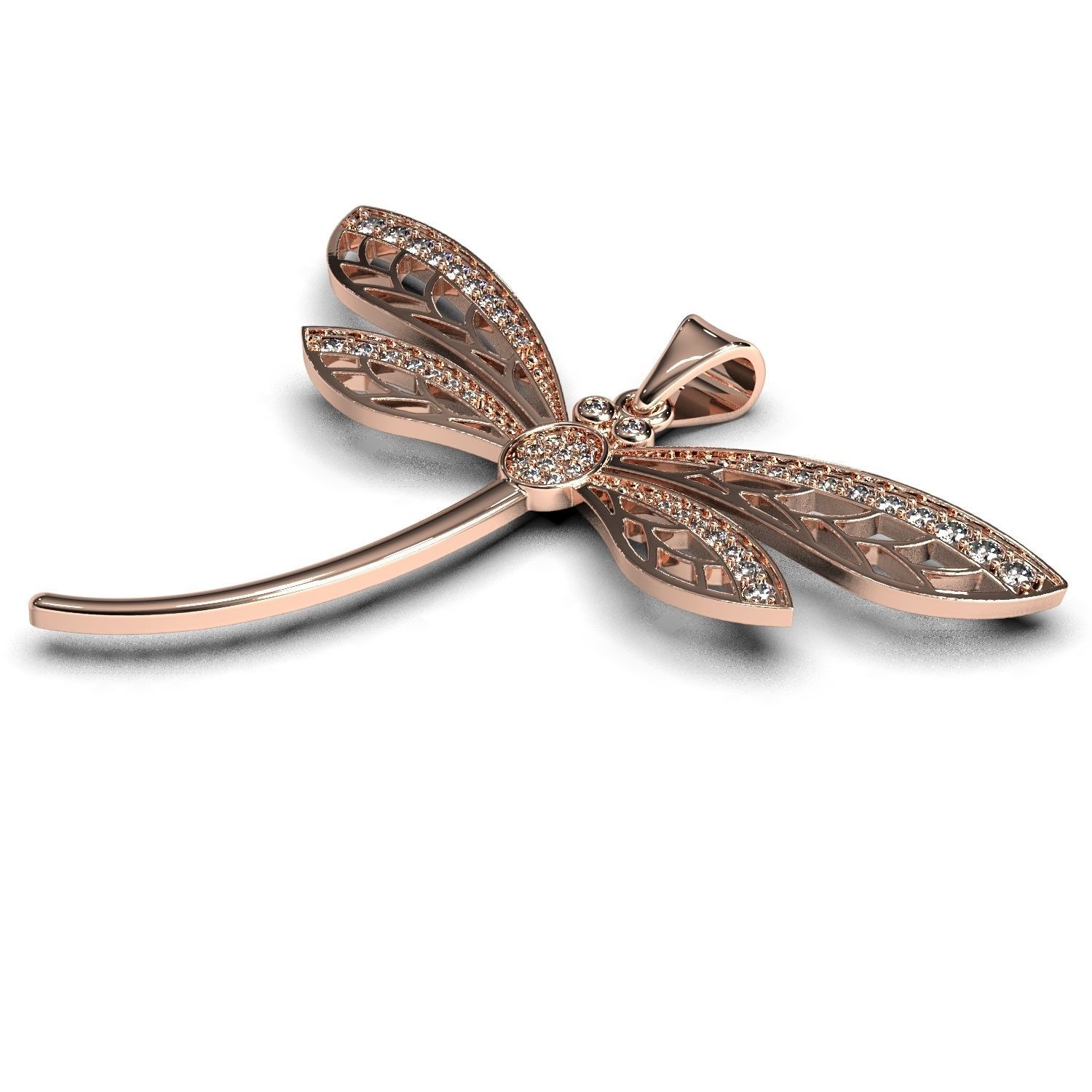 Dragonfly pendant 3D print model_13