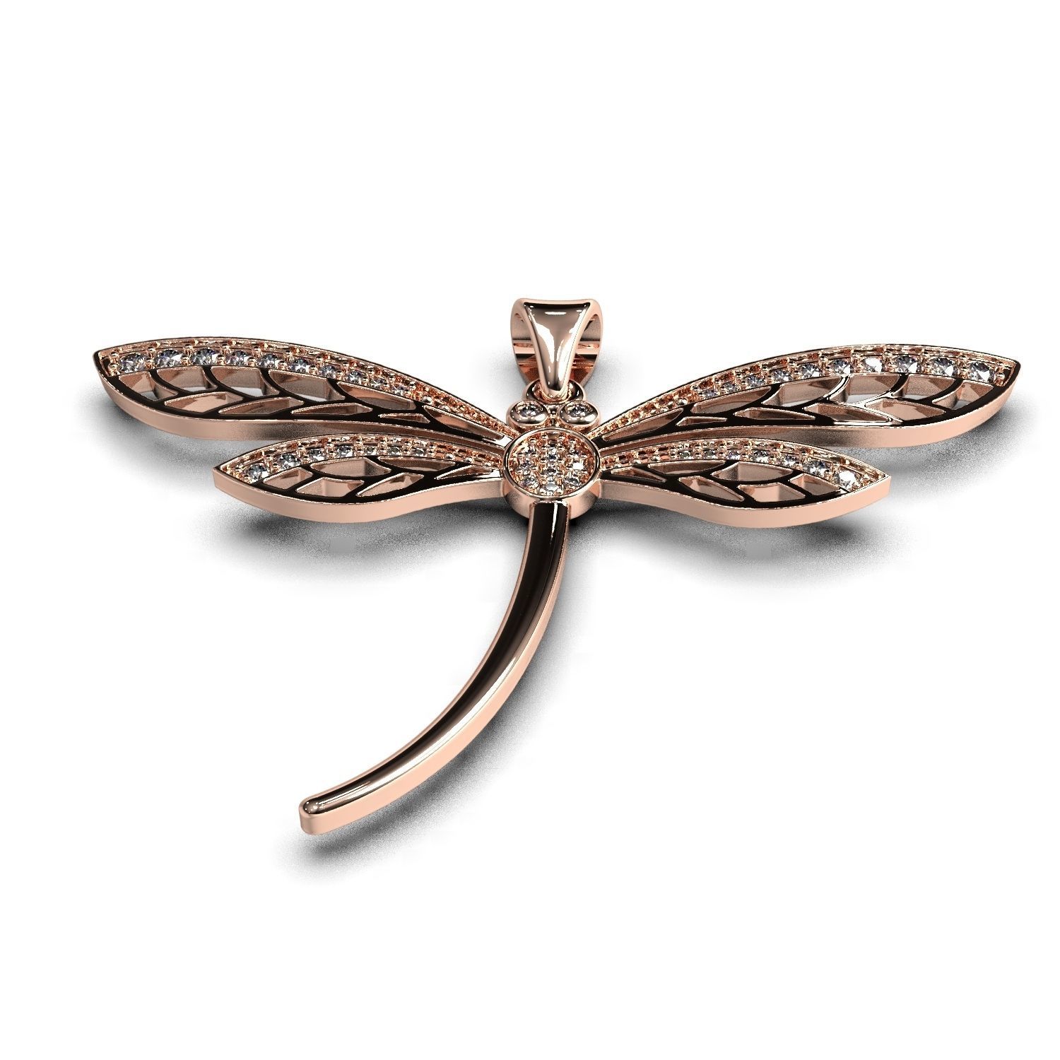 Dragonfly pendant 3D print model_8