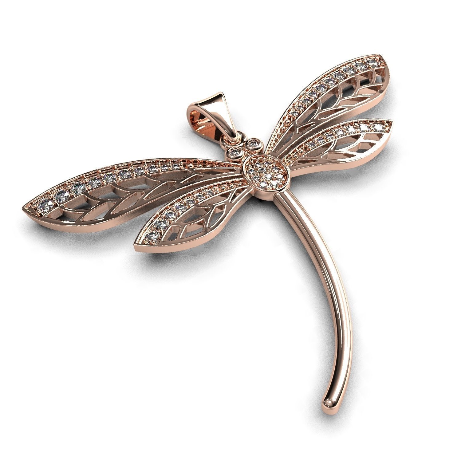 Dragonfly pendant 3D print model_11