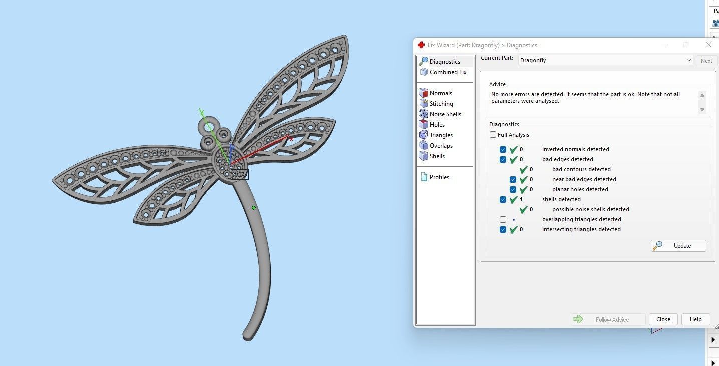Dragonfly pendant 3D print model_23