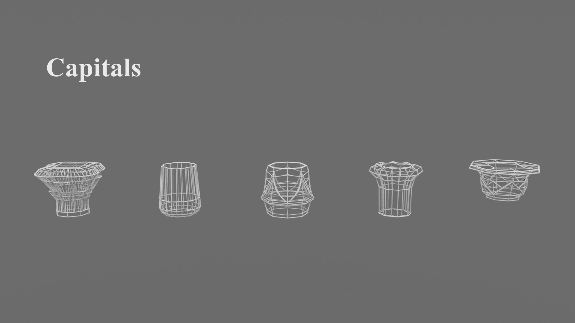 Ancient Egyptian Columns Kit Low-poly 3D model_11