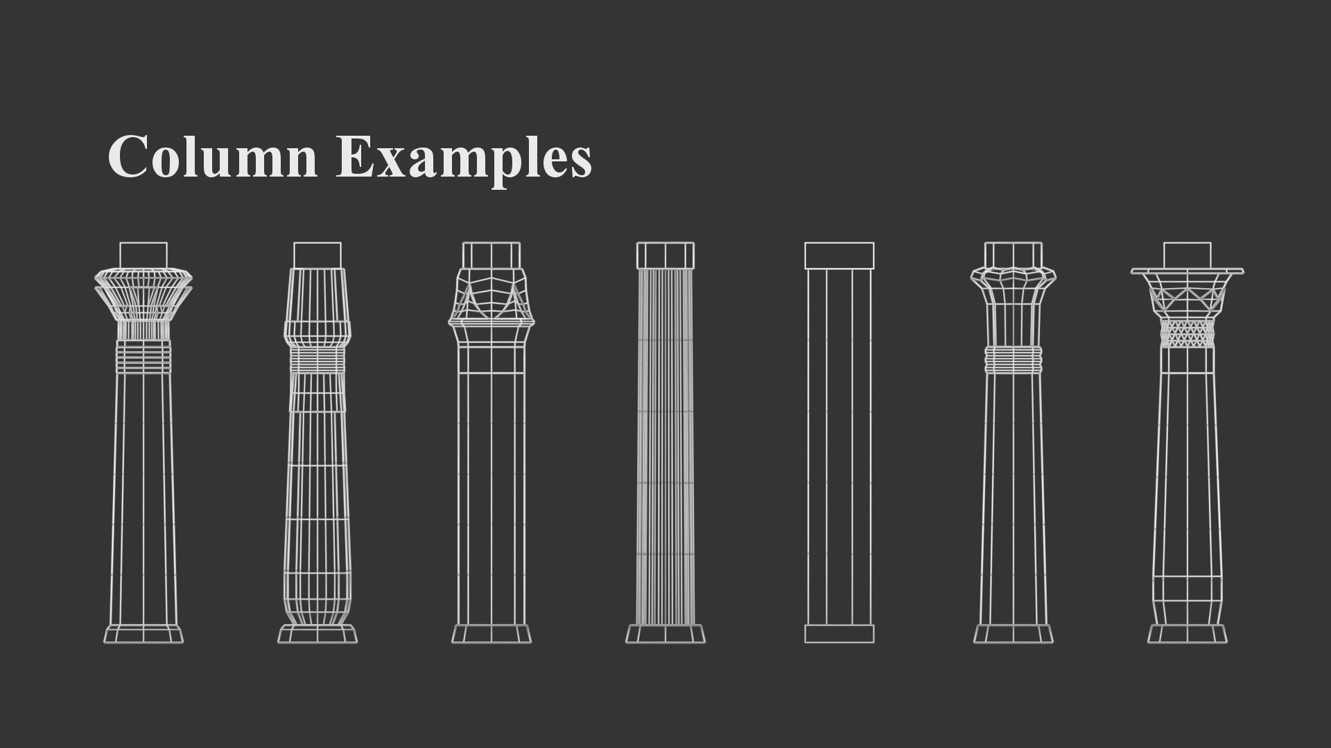 Ancient Egyptian Columns Kit Low-poly 3D model_3