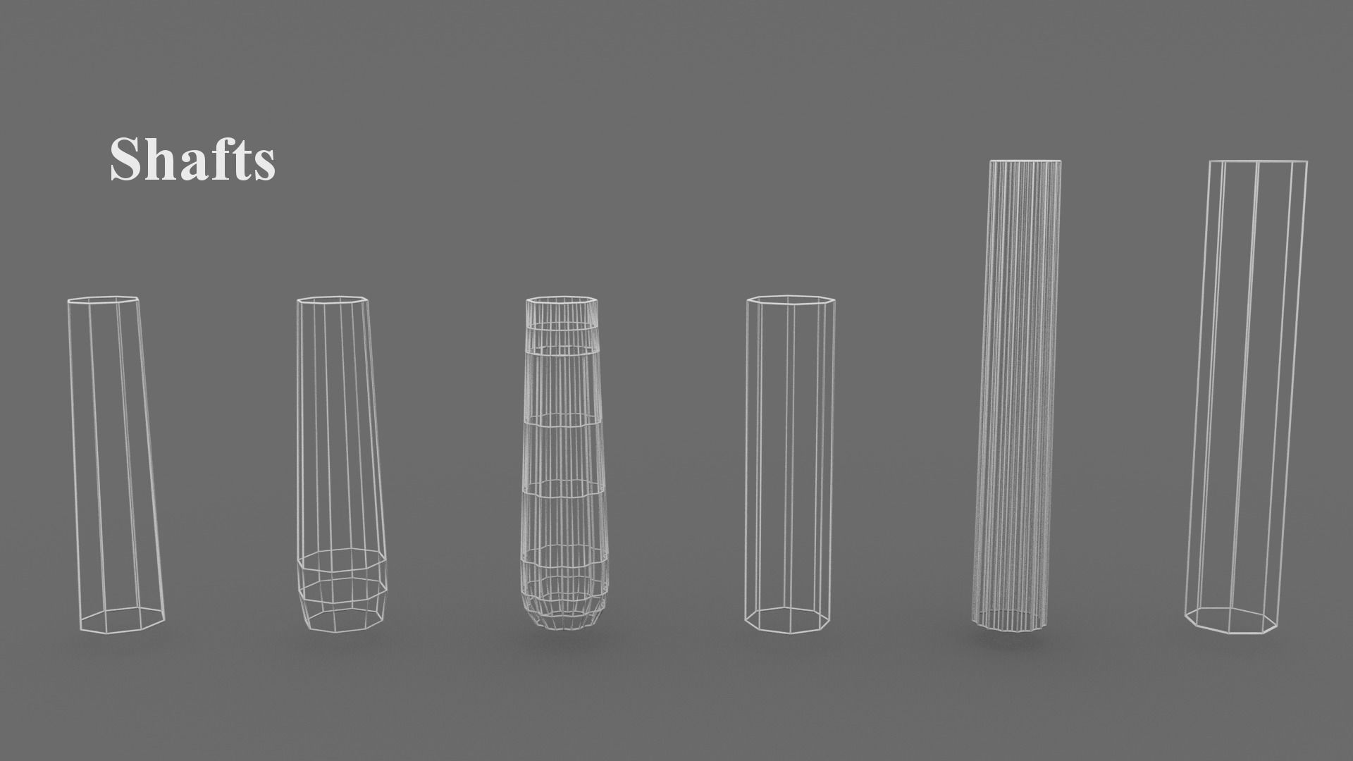 Ancient Egyptian Columns Kit Low-poly 3D model_7