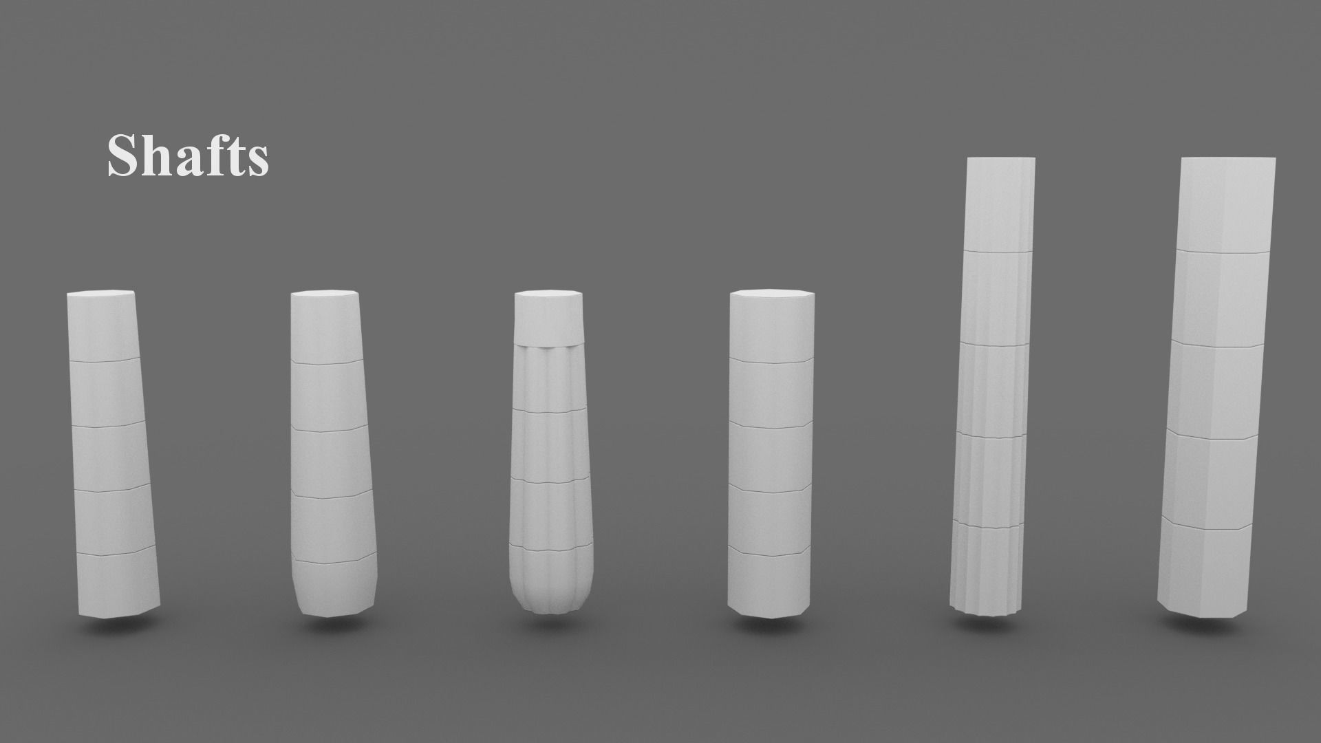 Ancient Egyptian Columns Kit Low-poly 3D model_6