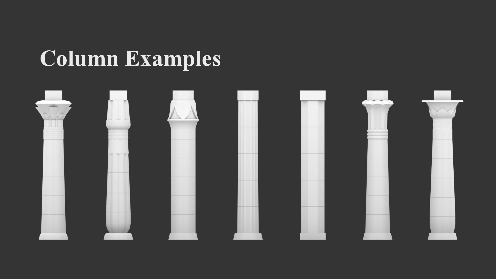 Ancient Egyptian Columns Kit Low-poly 3D model_2