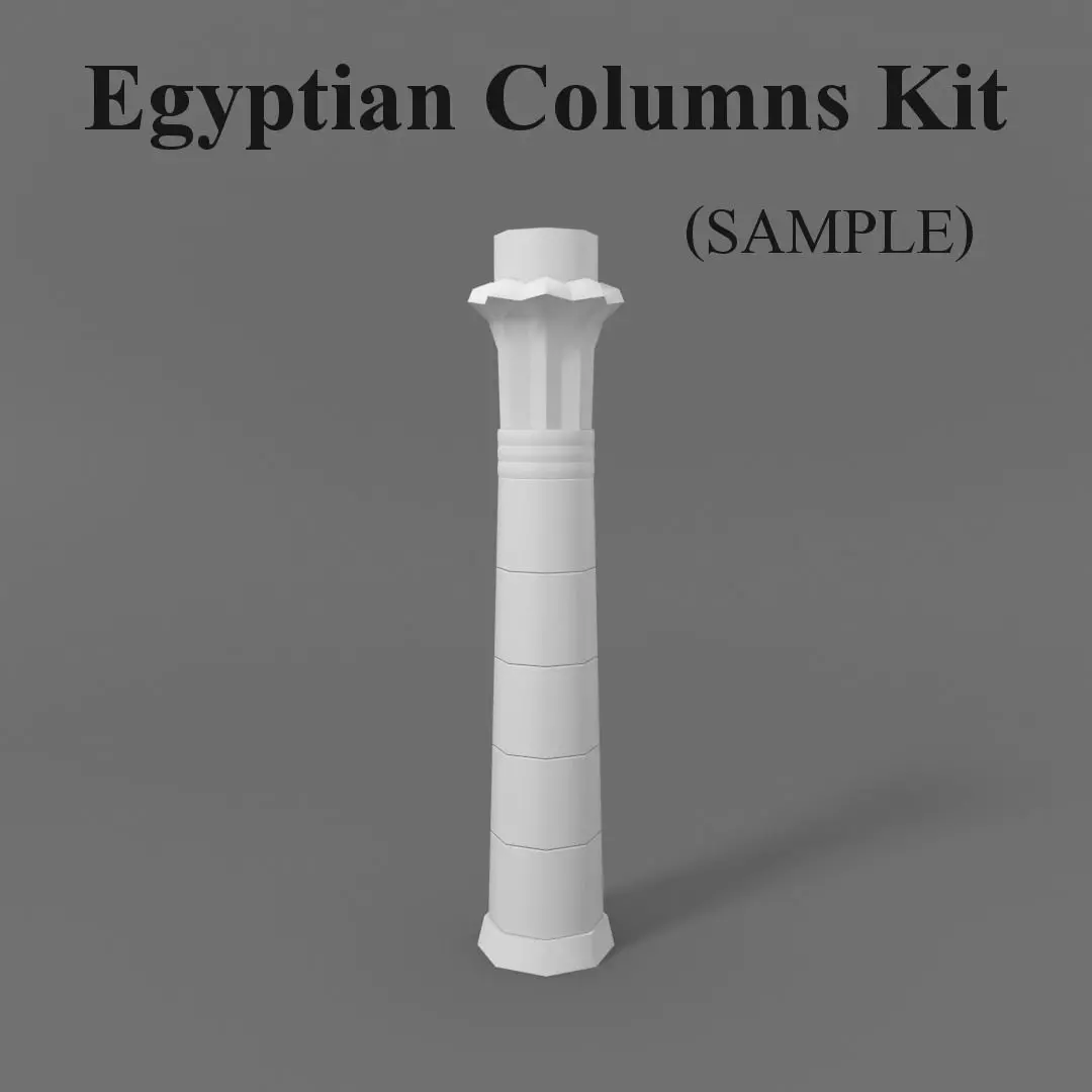 Ancient Egyptian Columns Kit FREE SAMPLE Free low-poly 3D model_0