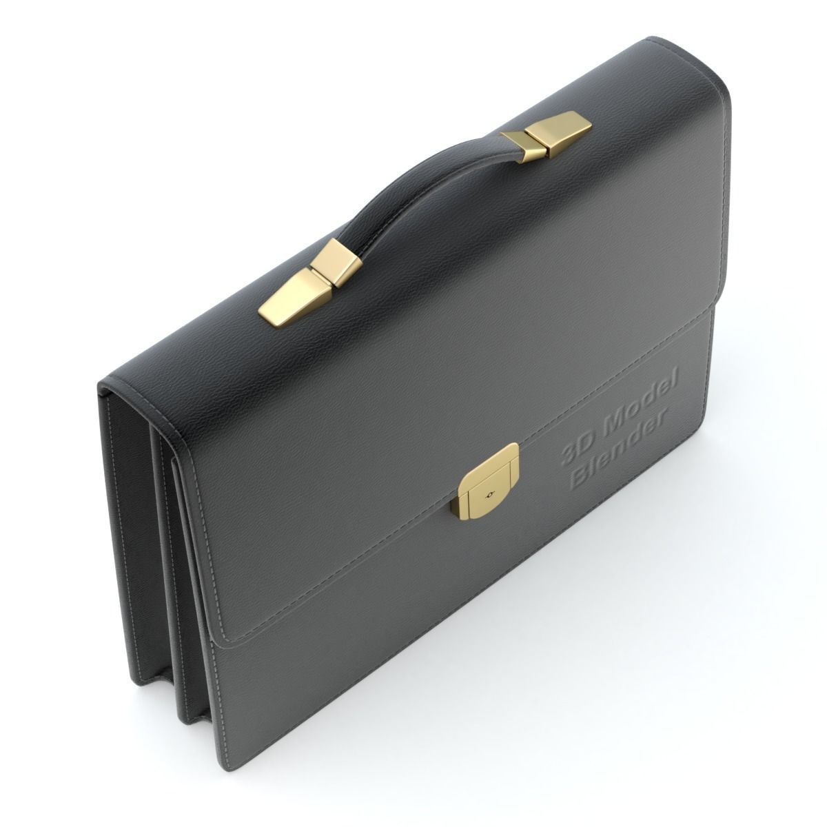 Leather Briefcase 3D model_5