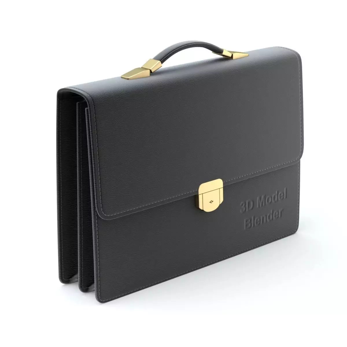 Leather Briefcase 3D model_0