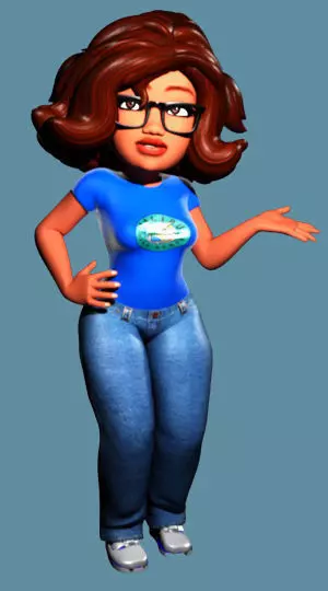 Cartoon character binding teacher Expression binding Low-poly 3D model_0