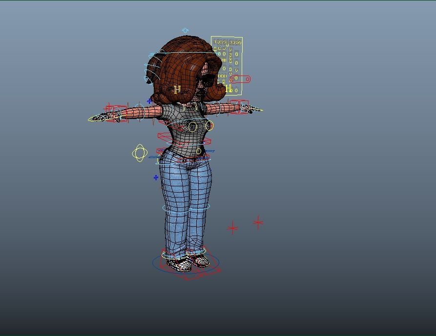 Cartoon character binding teacher Expression binding Low-poly 3D model_4