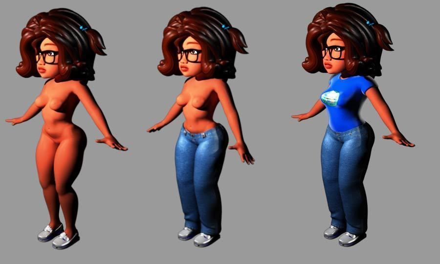 Cartoon character binding teacher Expression binding Low-poly 3D model_8