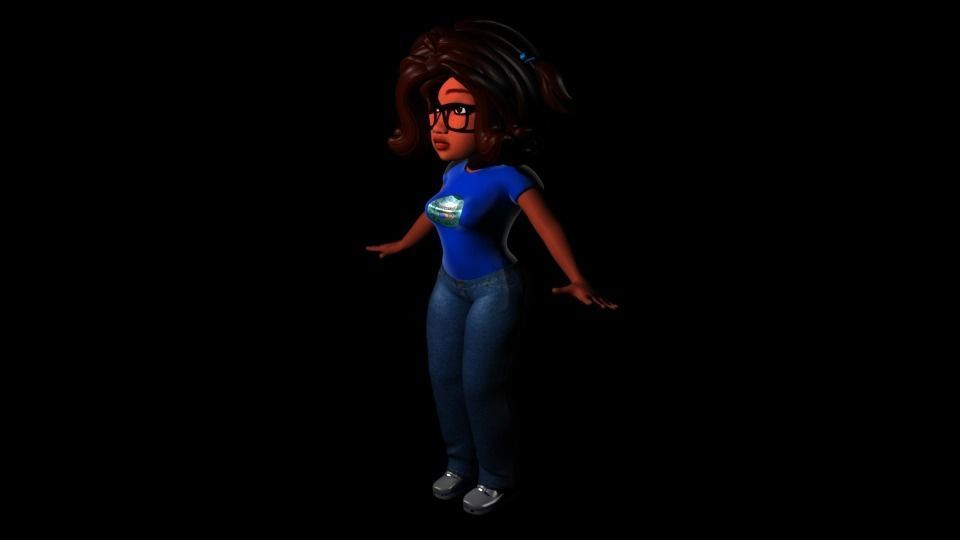 Cartoon character binding teacher Expression binding Low-poly 3D model_11