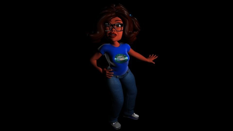 Cartoon character binding teacher Expression binding Low-poly 3D model_3