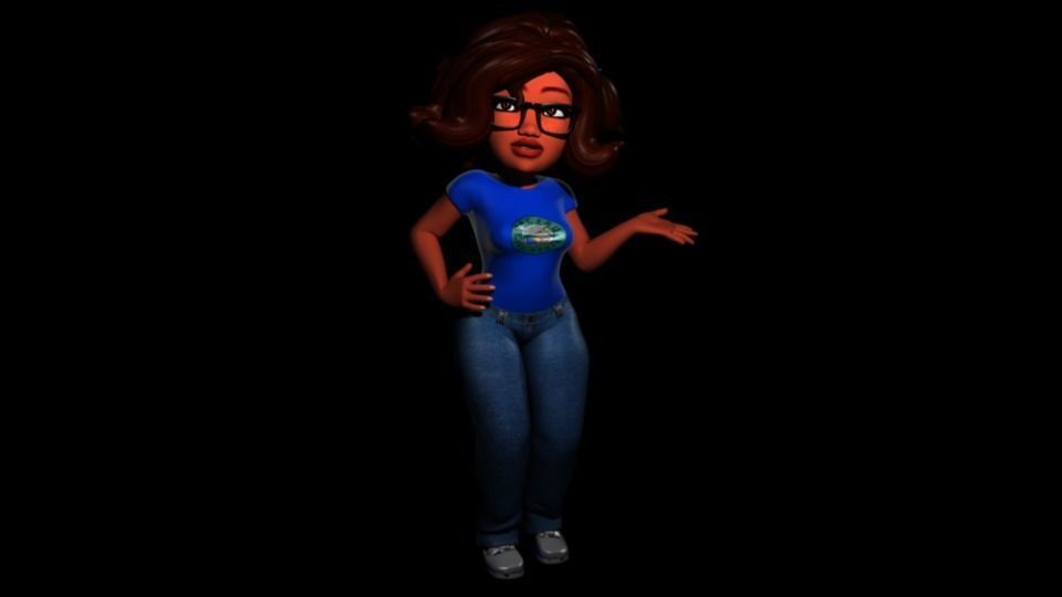 Cartoon character binding teacher Expression binding Low-poly 3D model_2