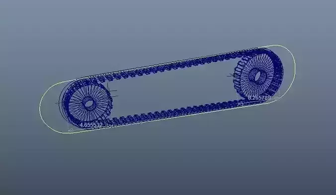 Driving principle animation of pulley gear Low-poly 3D model
