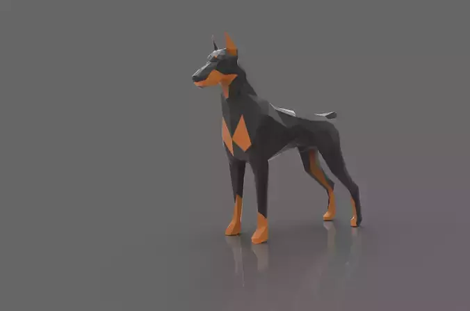 Doberman Lowpoly dog