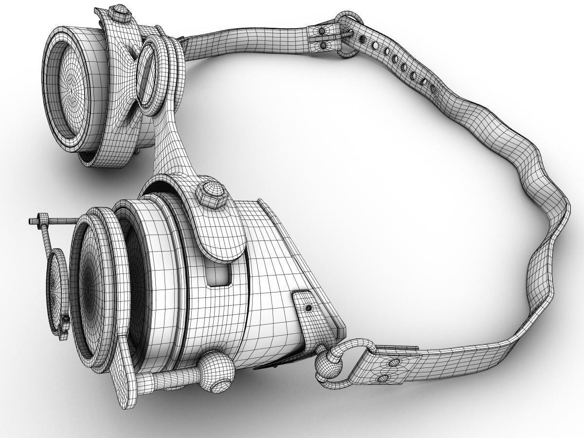 Steampunk Goggles Low-poly 3D model_14