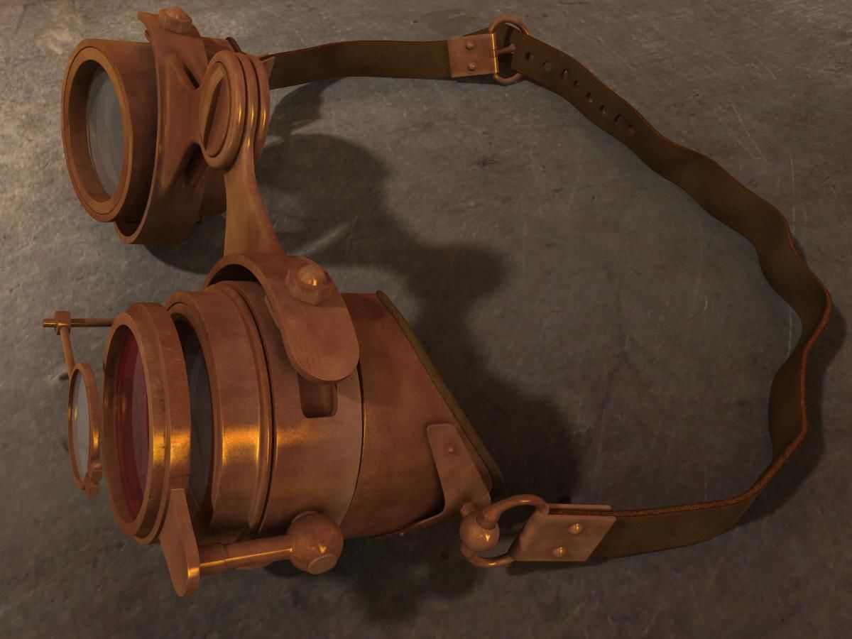 Steampunk Goggles Low-poly 3D model_12