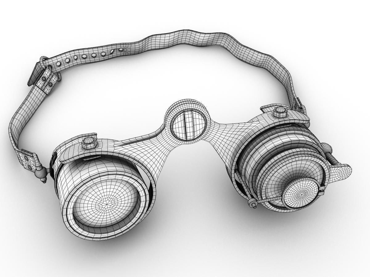 Steampunk Goggles Low-poly 3D model_29