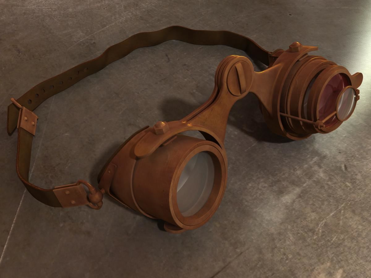 Steampunk Goggles Low-poly 3D model_24