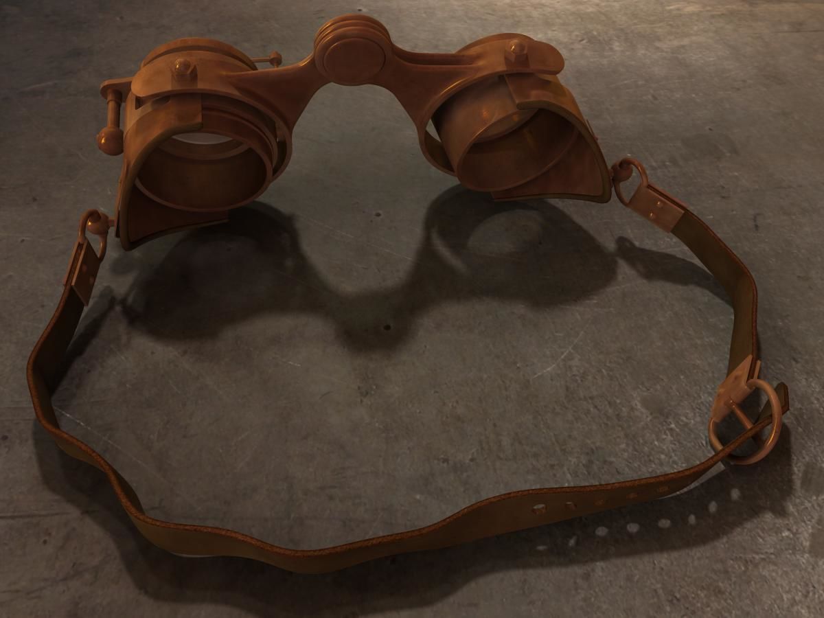 Steampunk Goggles Low-poly 3D model_18