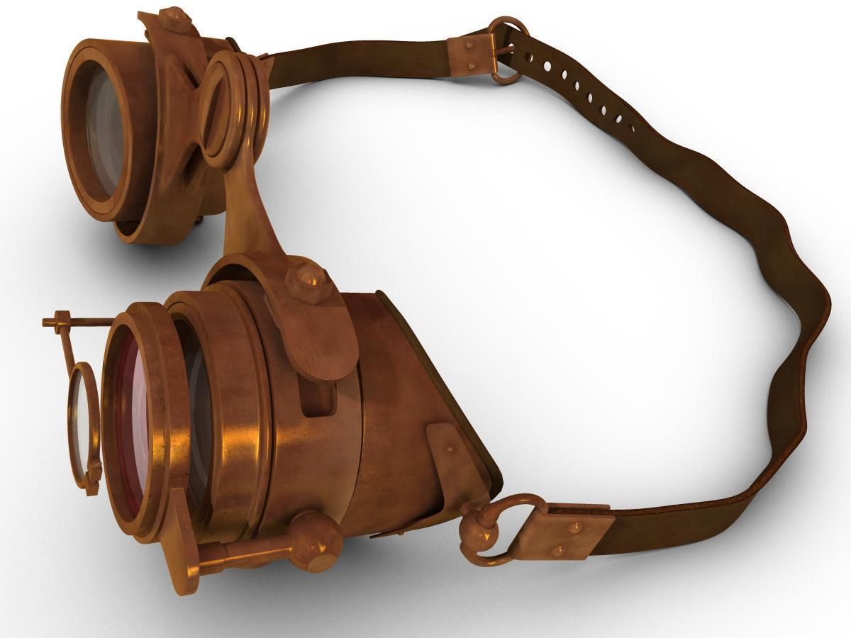 Steampunk Goggles Low-poly 3D model_1