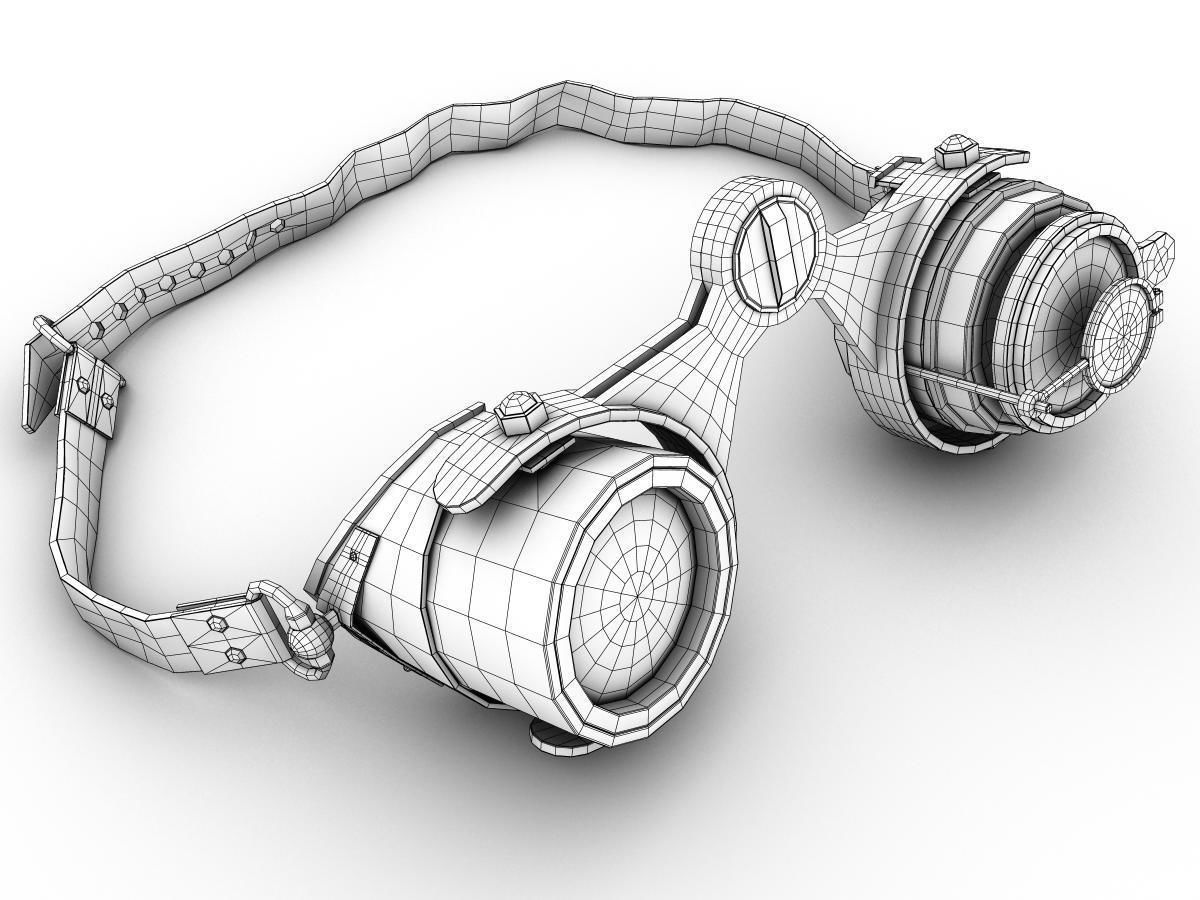 Steampunk Goggles Low-poly 3D model_25