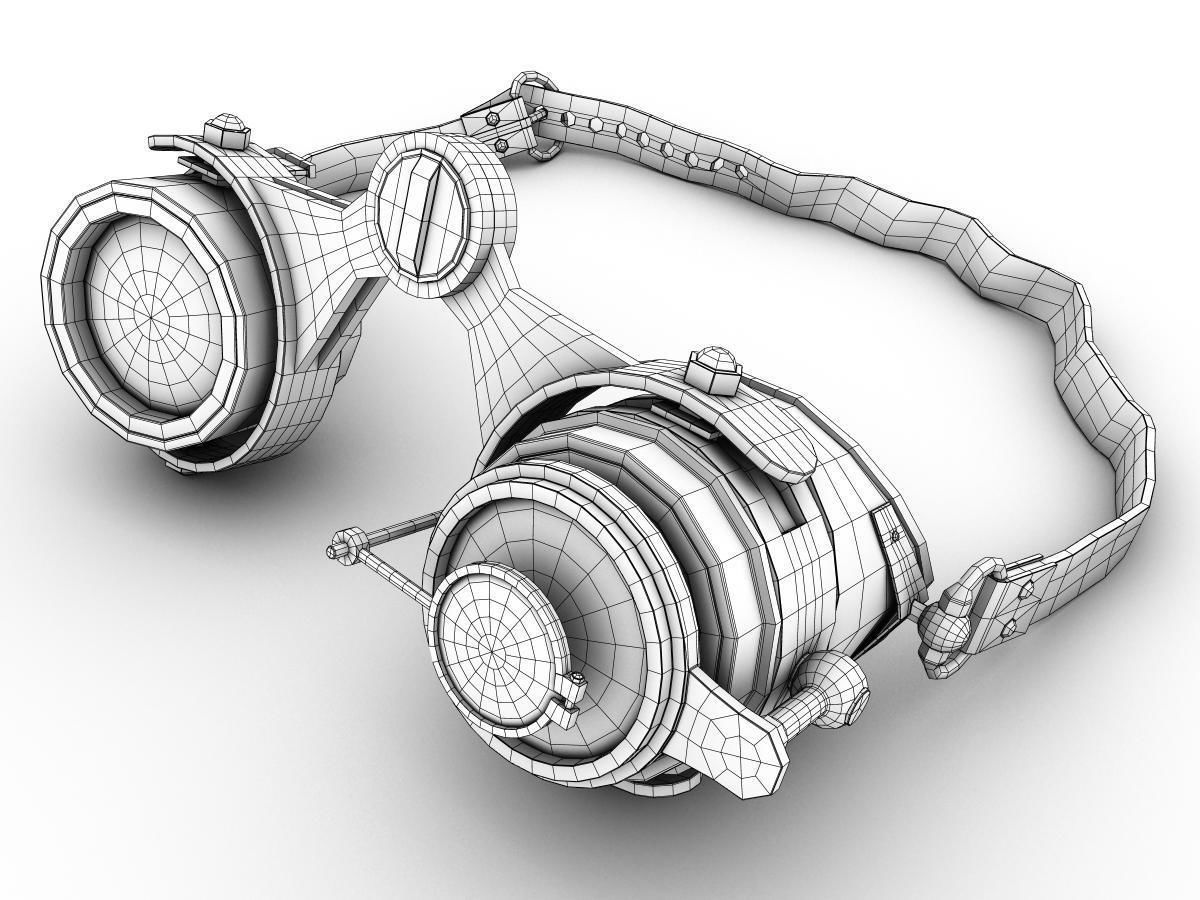 Steampunk Goggles Low-poly 3D model_10