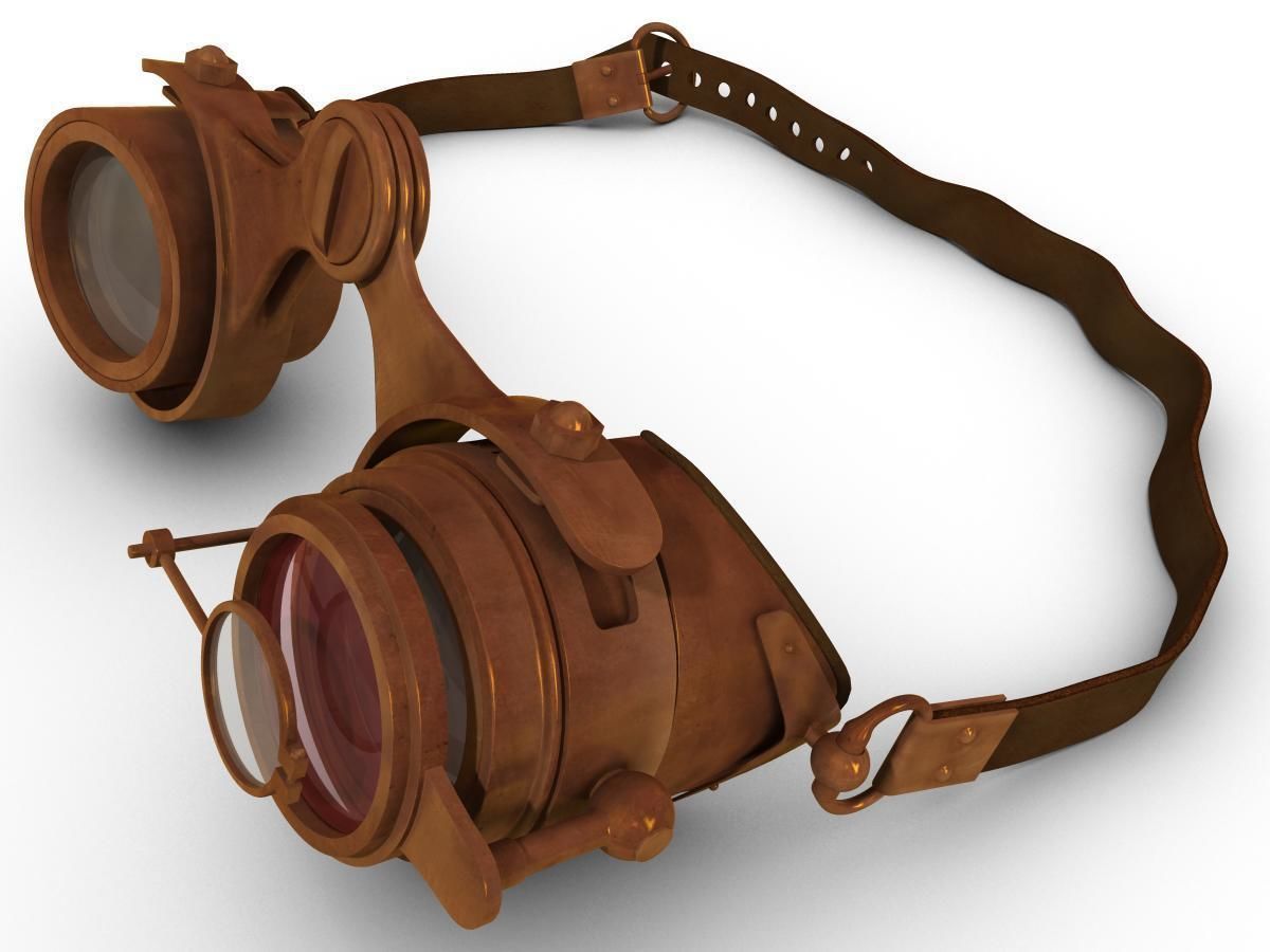 Steampunk Goggles Low-poly 3D model_6