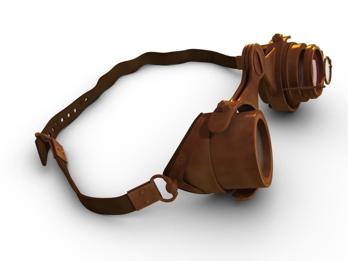 Steampunk Goggles Low-poly 3D model_8