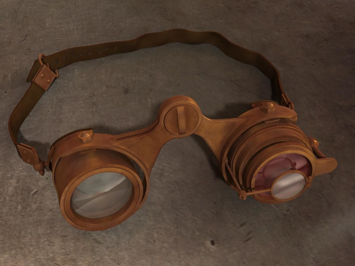 Steampunk Goggles Low-poly 3D model_27