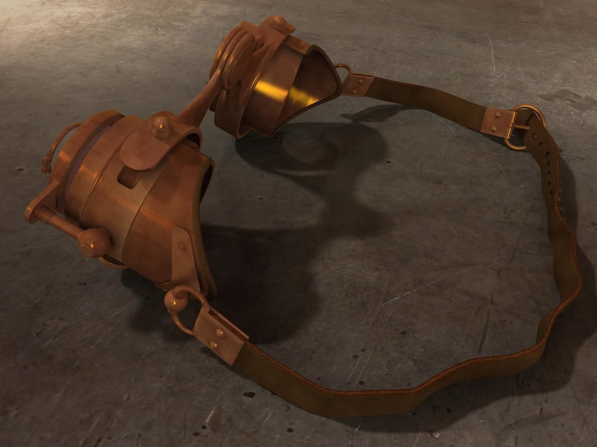 Steampunk Goggles Low-poly 3D model_15
