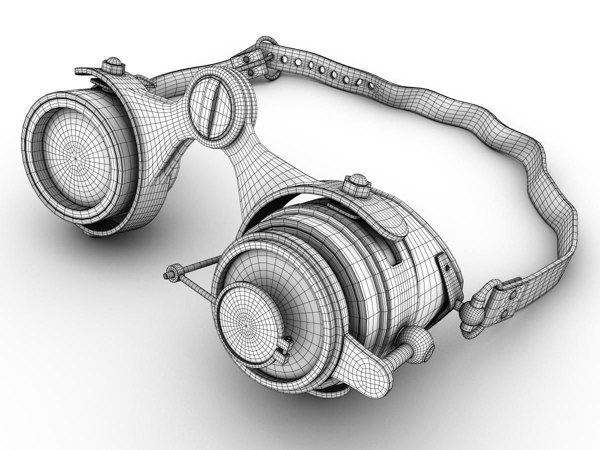 Steampunk Goggles Low-poly 3D model_11