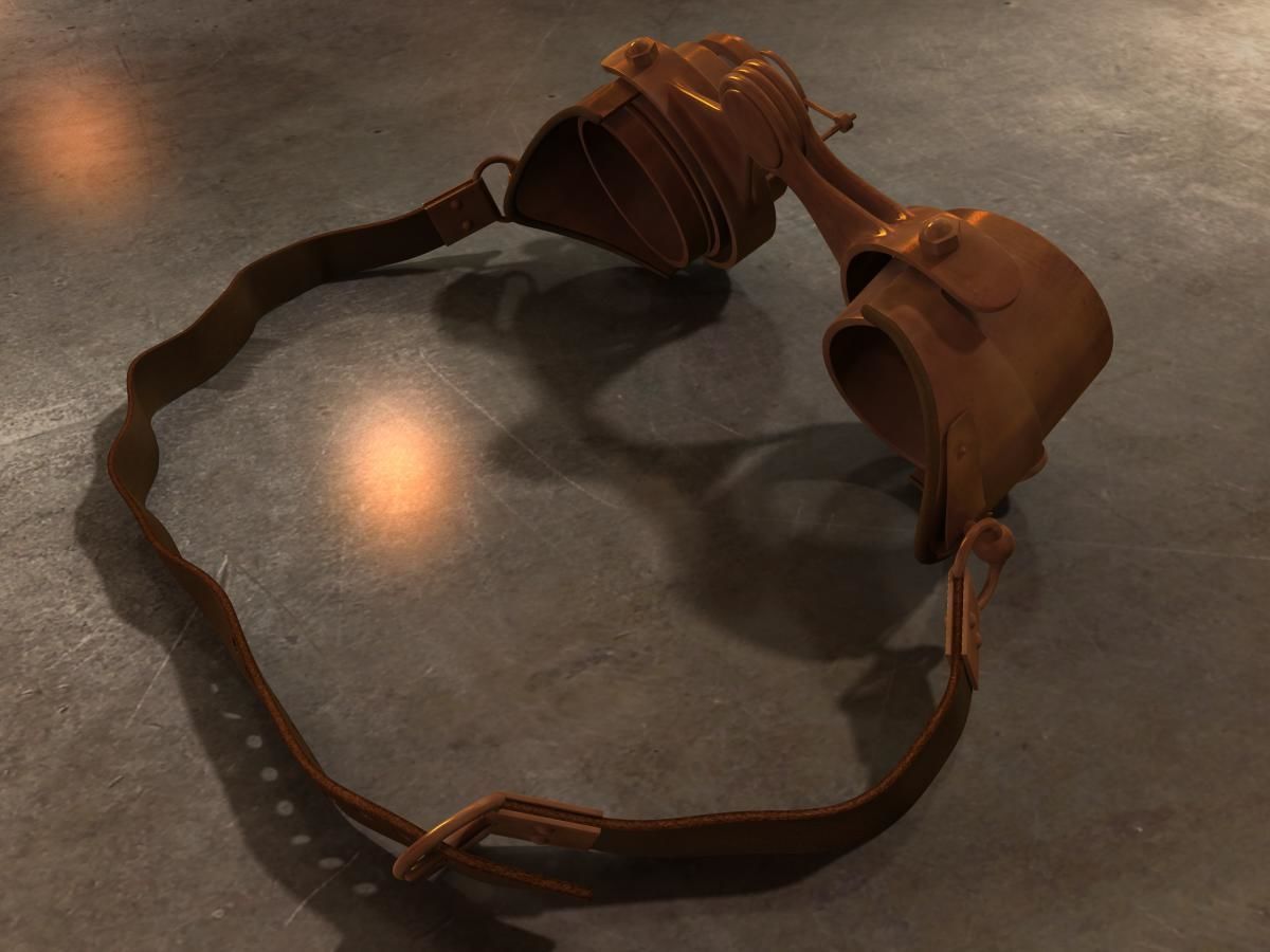 Steampunk Goggles Low-poly 3D model_21