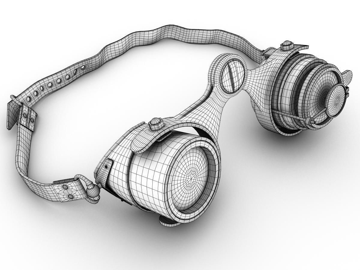 Steampunk Goggles Low-poly 3D model_26