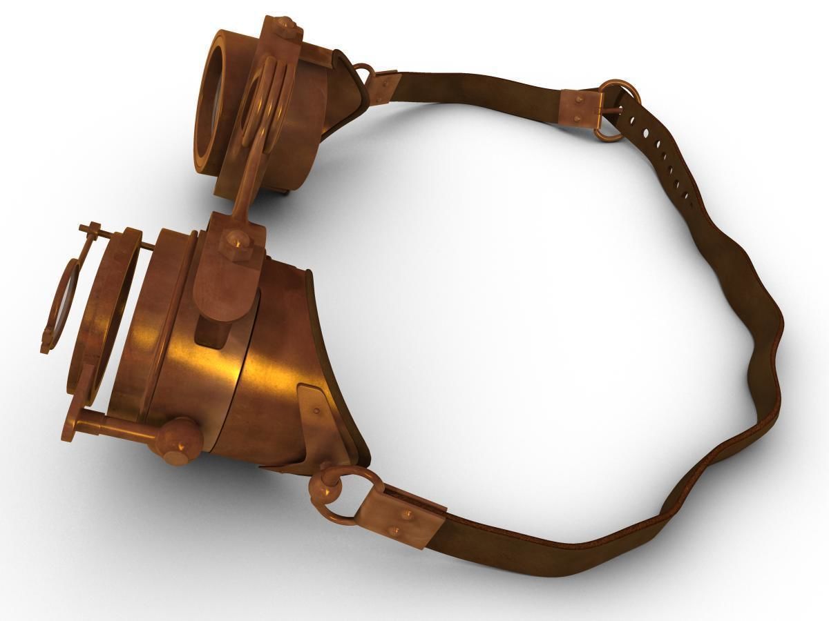 Steampunk Goggles Low-poly 3D model_5