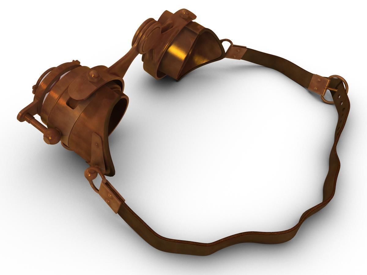 Steampunk Goggles Low-poly 3D model_4