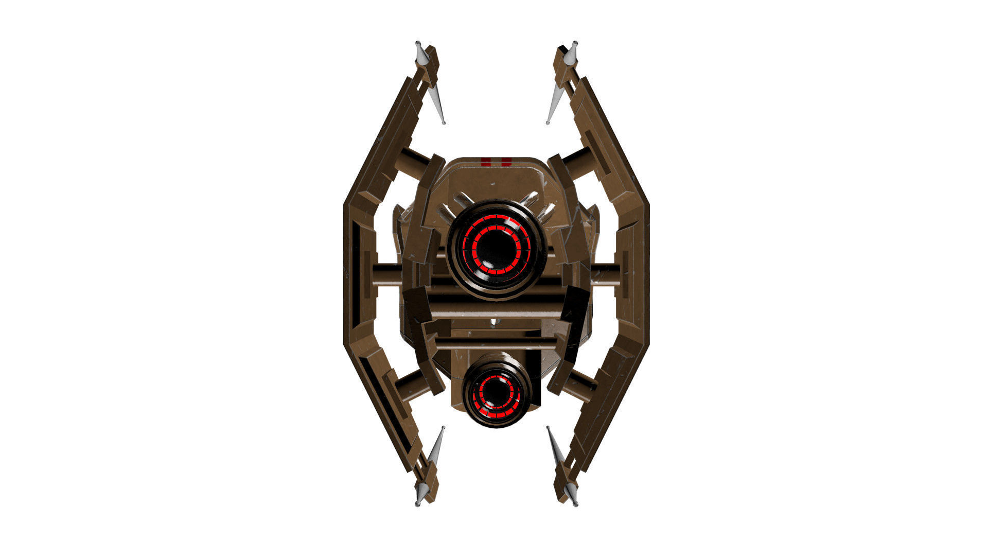 Spaceship Patriot Type 2 Brown Low-poly 3D model_21