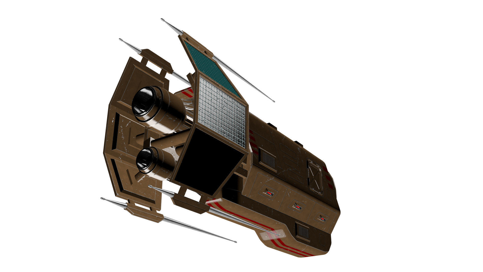 Spaceship Patriot Type 2 Brown Low-poly 3D model_17