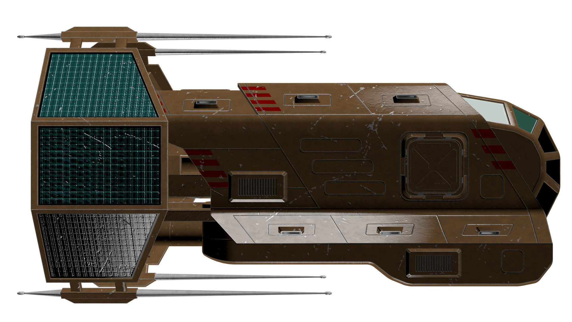 Spaceship Patriot Type 2 Brown Low-poly 3D model_20