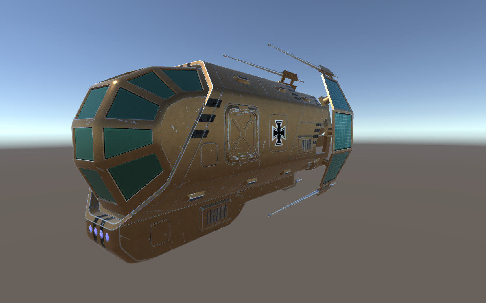 Spaceship Patriot Type 2 Brown Low-poly 3D model_3