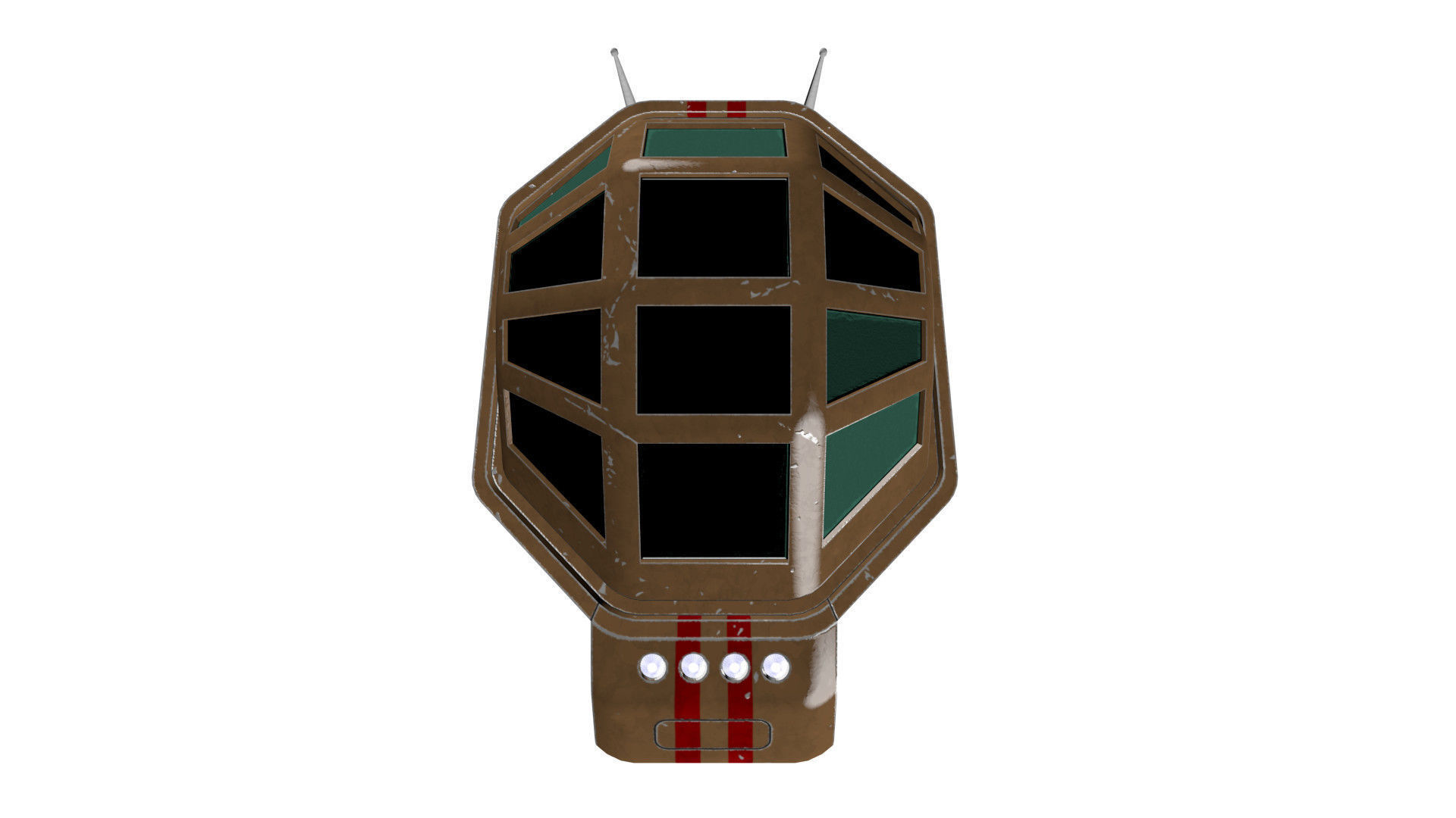 Spaceship Patriot Type 2 Brown Low-poly 3D model_19
