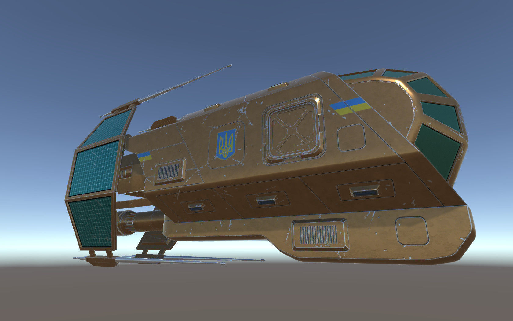 Spaceship Patriot Type 2 Brown Low-poly 3D model_2