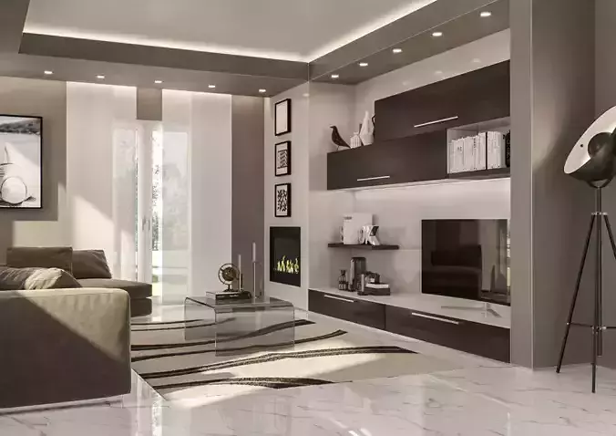 Warm Living ready to rendere in Cinema 4D and Corona render 3D model