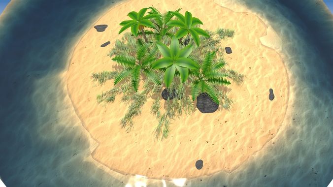 palm island Free low-poly 3D model