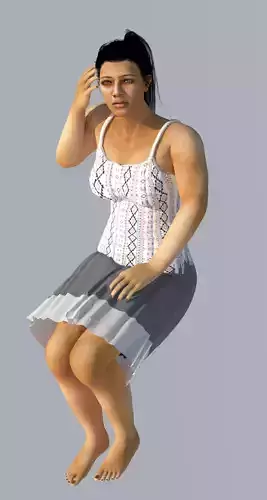 indian girl sitting model 3D model