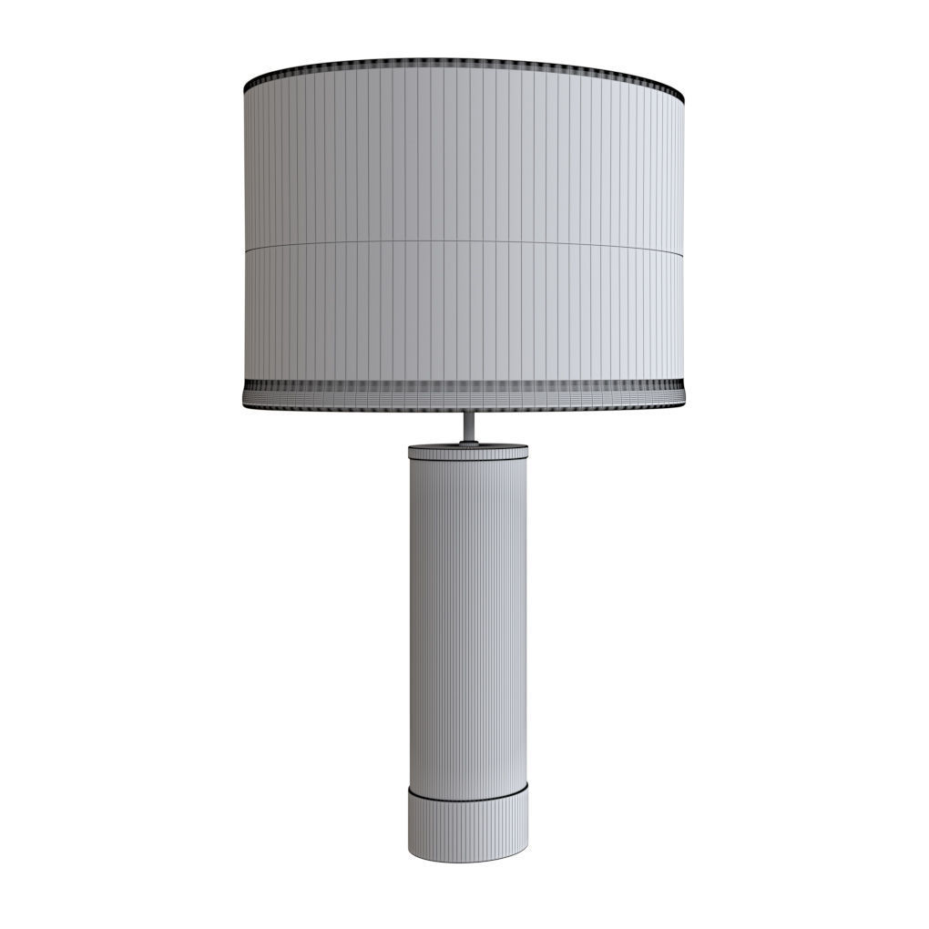 West Elm Acrylic Column nickel and brass finish Table lamp 3D model_5