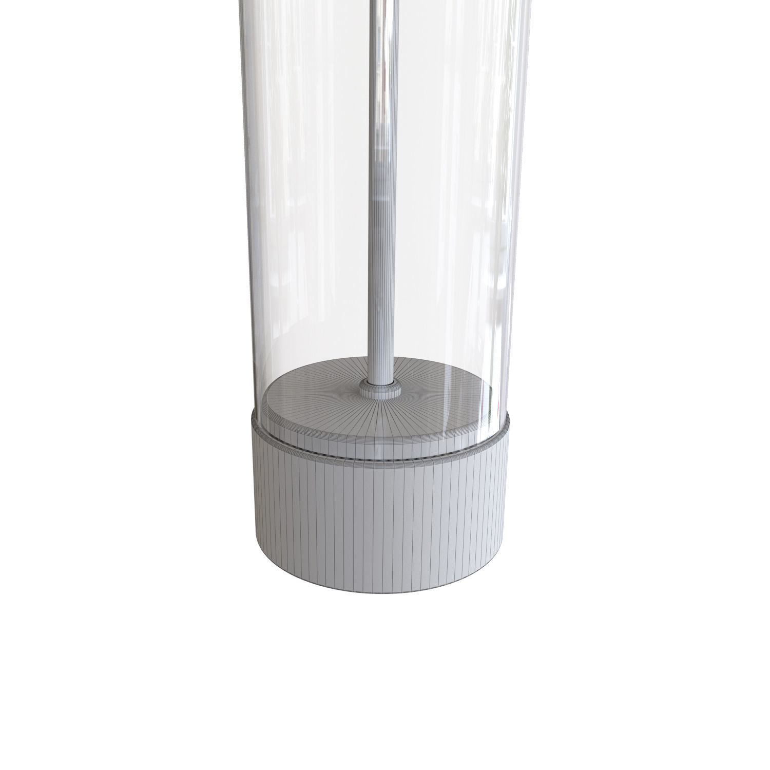 West Elm Acrylic Column nickel and brass finish Table lamp 3D model_6